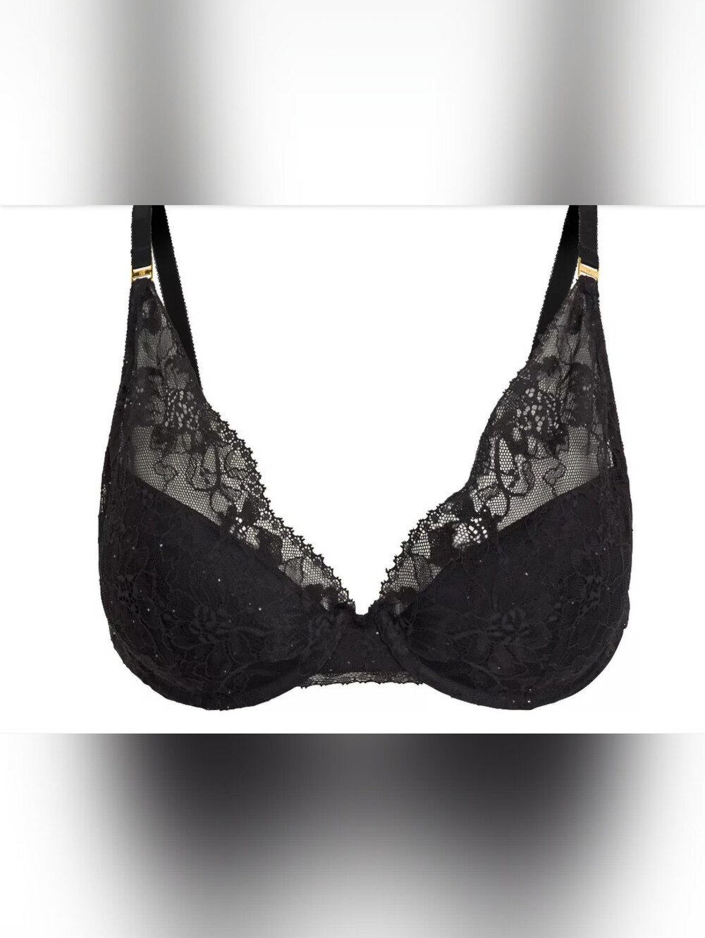 Like New! Women's Ralph Lauren Lace Sequin Plunge Bra - Size 34DD